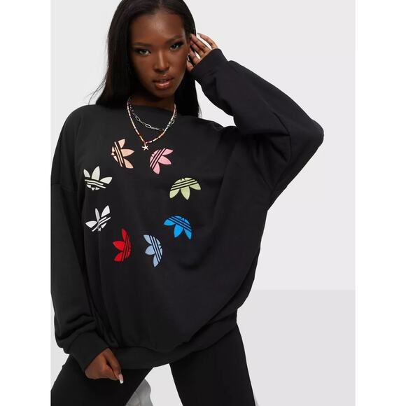 Adidas Tops - Adidas Adicolor Shattered Trefoil Wheel Oversized Pullover Sweatshirt Size S
